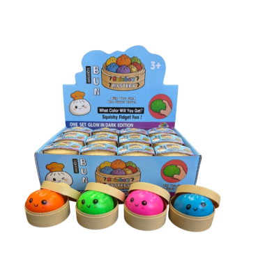 Squishy Dumpling Glow in the Dark – Knijpspeeltje – 4 Kleuren - 5,5 cm