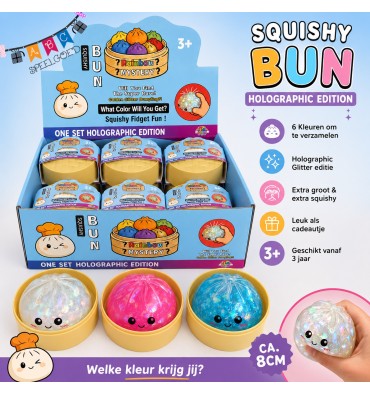 Squishy Dumpling Holographic Glitter 8 cm – Kies Je Kleur Squishy Dumpling Holographic Glitter 8 cm – Kies Je Kleur