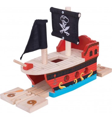 Bigjigs houten rails piratenschip 