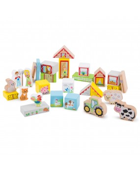 New Classic Toys houten boerderij bouwblokken 