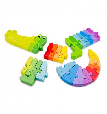 New Classic Toys alfabet puzzel krokodil 