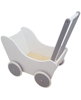 Poppenwagen Wit/Zilver