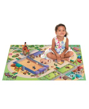 Achoka speelkleed paarden manege 100x150cm