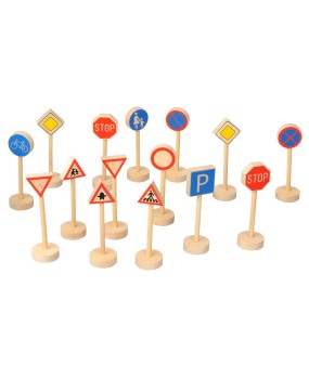Houten Verkeersbordenset, 15dlg.